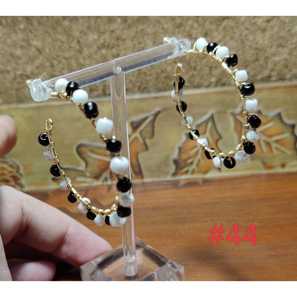 Black & White Hoop Earrings